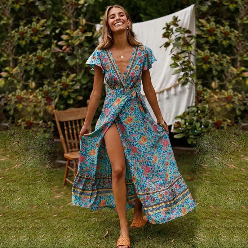 Veronica | Maxi Kleid mit Hohem Schlitz
