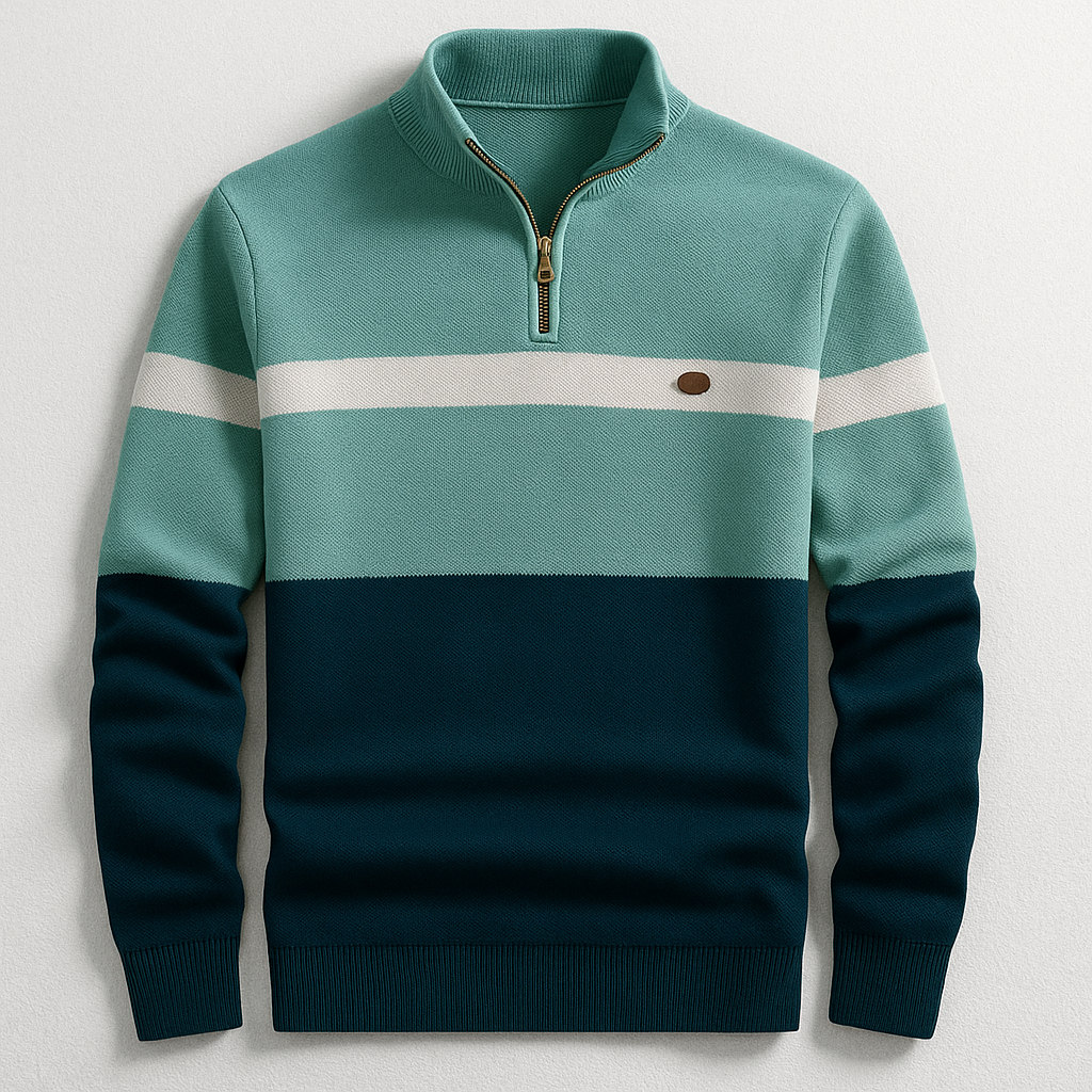 Elston Heritage Pullover für Herren mit Viertelzip und Stehkragen