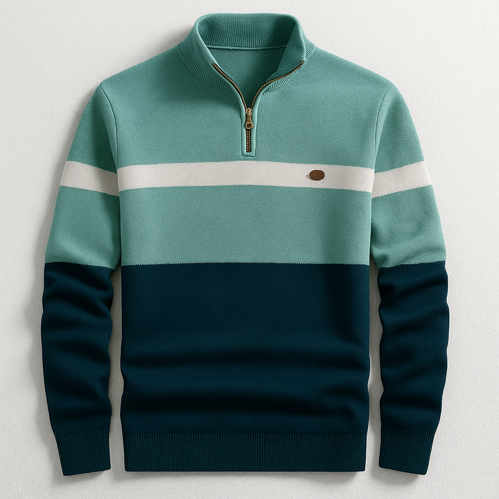 Elston Heritage Pullover für Herren mit Viertelzip und Stehkragen