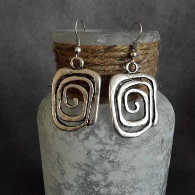 Vintage Spiral Silber Ohrringe für Damen