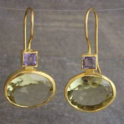 Vintage Grün Gold Ohrringe für Damen