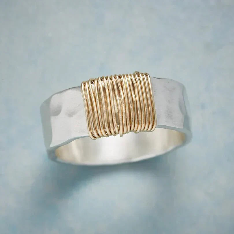 Boho-Fädenring in Gold