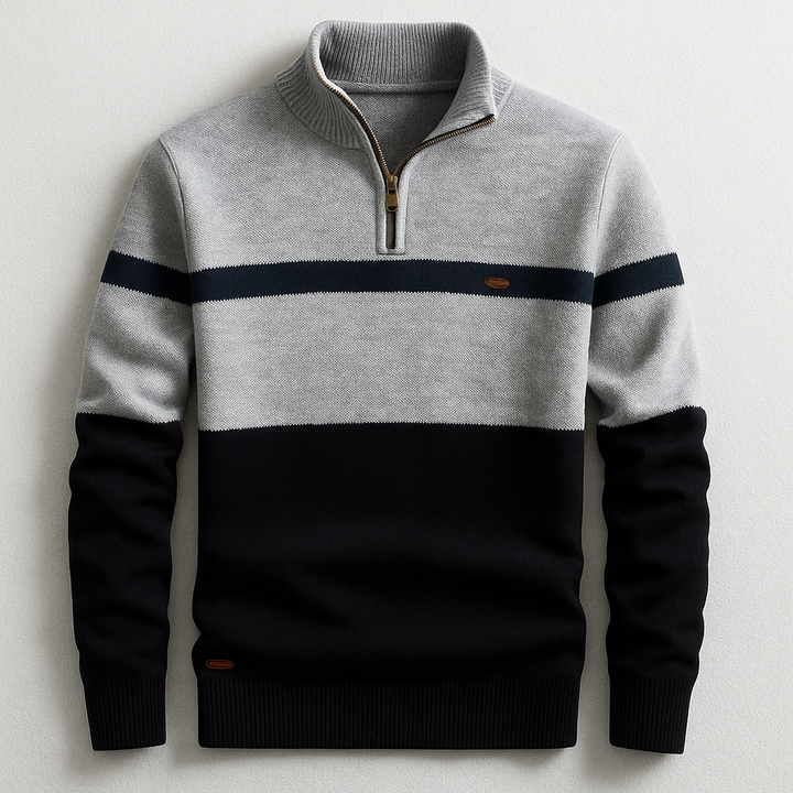 Elston Heritage Pullover für Herren mit Viertelzip und Stehkragen