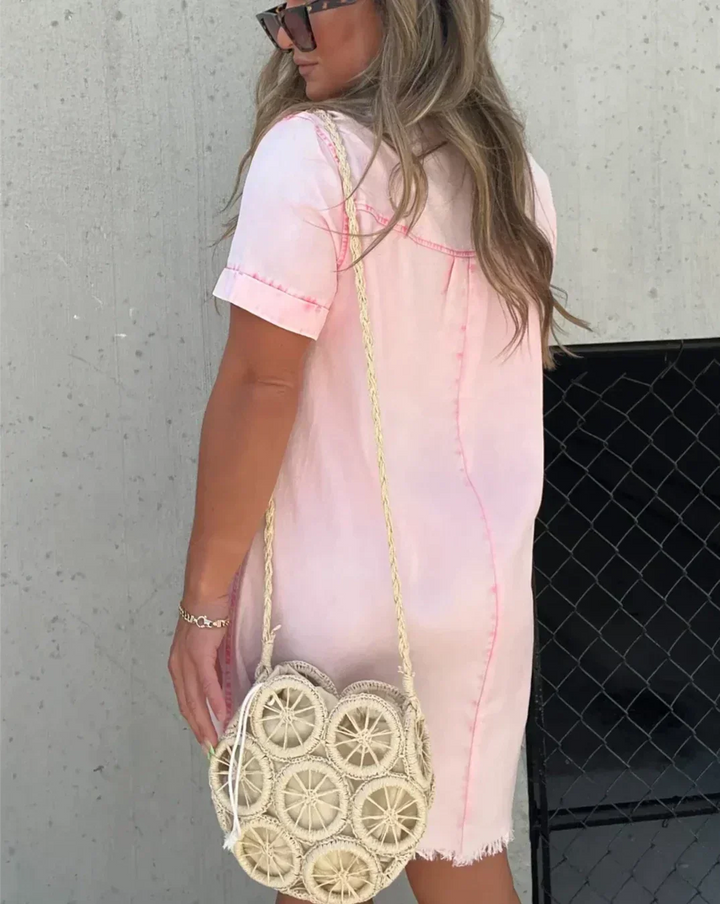 Vera | Denim Hemdkleid mit langen Ärmeln