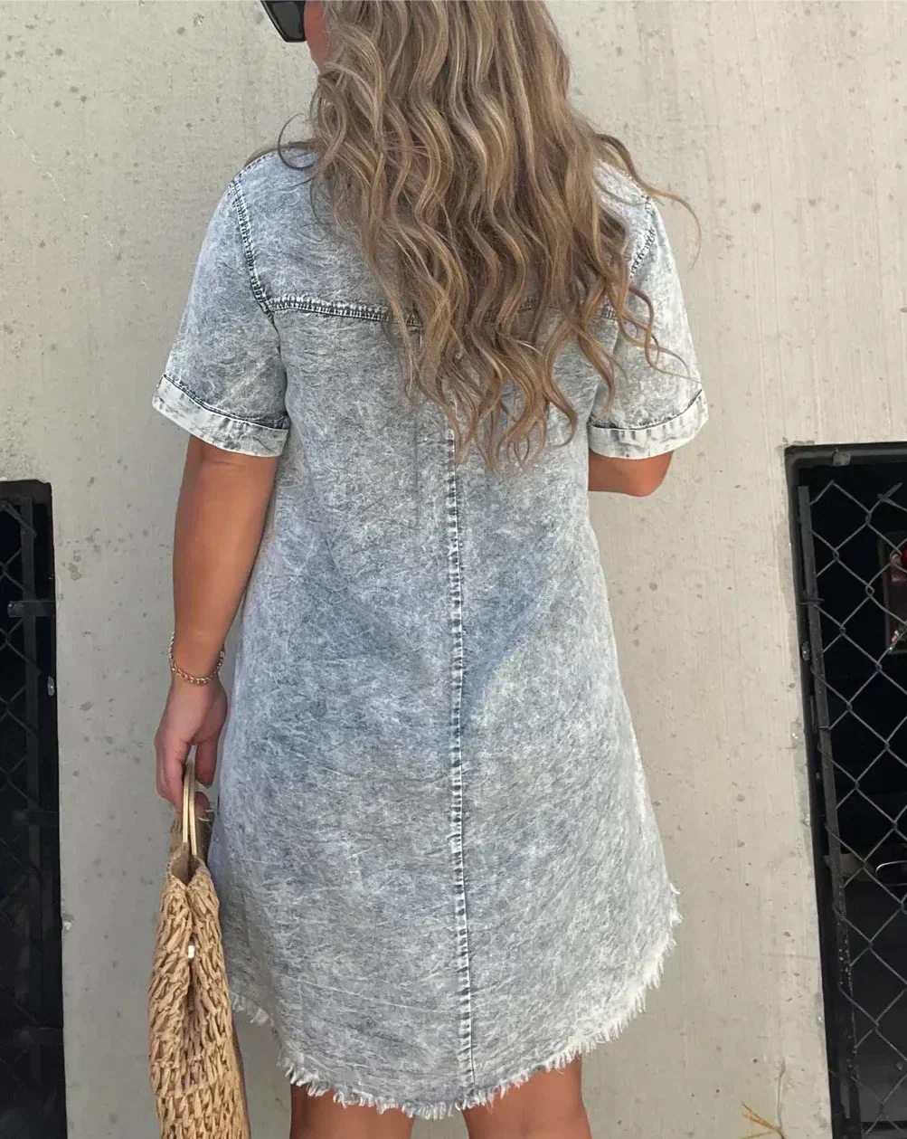 Vera | Denim Hemdkleid mit langen Ärmeln