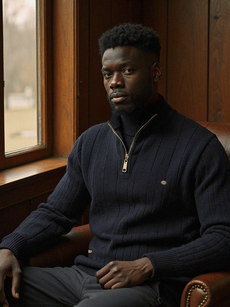 Jonas | Strickpullover für Herren mit Stehkragen und langen Ärmeln