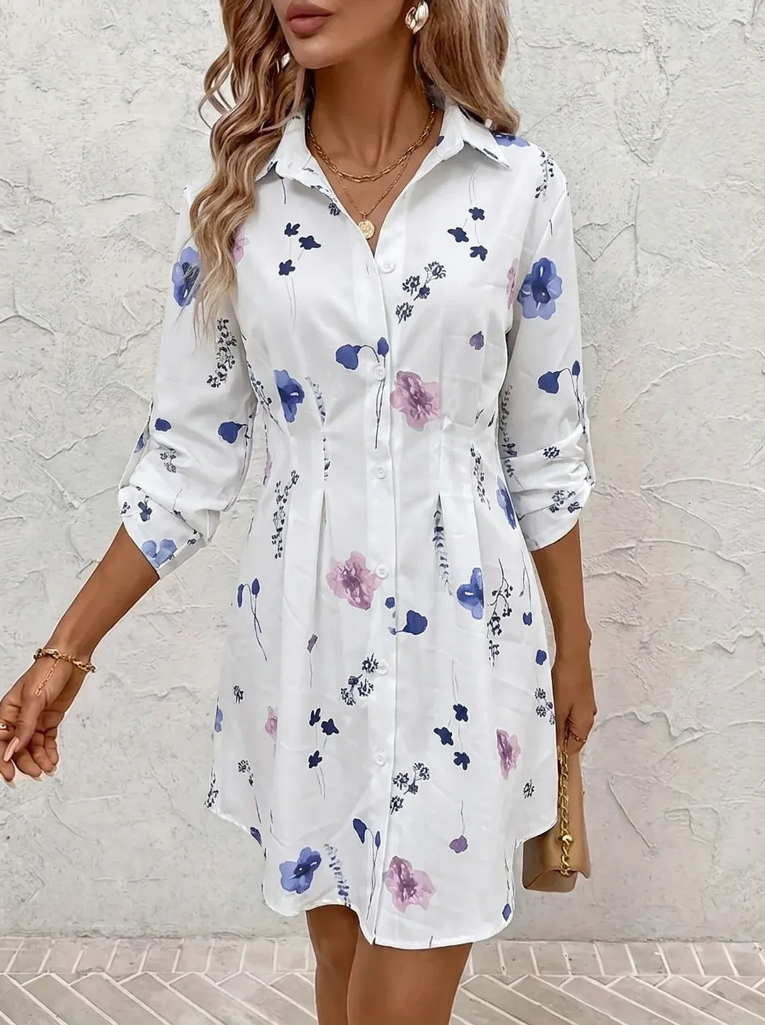 Maya | Elegante abito floreale da donna con maniche corte