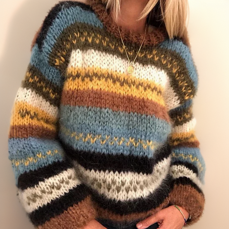 Teresa | Kuscheliger, farbenfroher Jacquard-Pullover für Damen