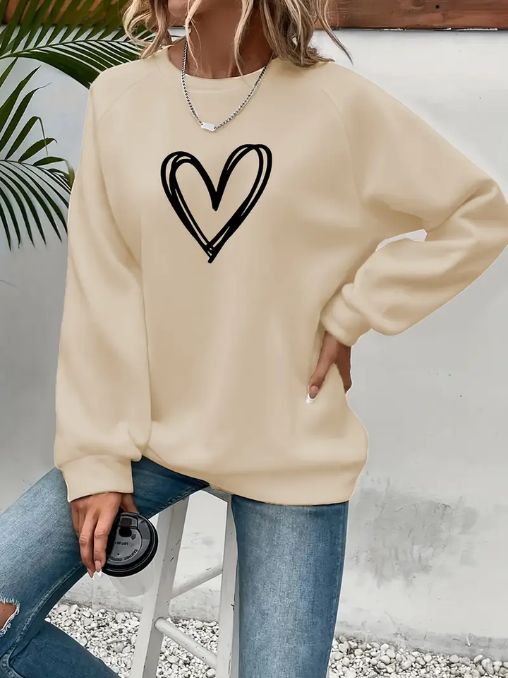 Heartzone | Lässiges Sweatshirt für Damen mit Herzmotiv