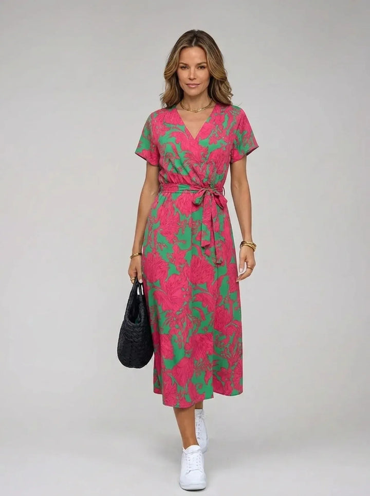 Suzanne | Elegantes Midikleid für Damen mit V-Ausschnitt