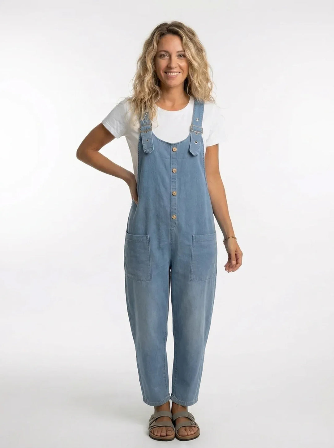 Noelia | Salopette di jeans da donna versatile con fibbie regolabili