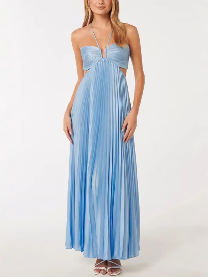 Tansy | Sommerglanz Halter Maxi Kleid für Damen mit Neckholder-Ausschnitt