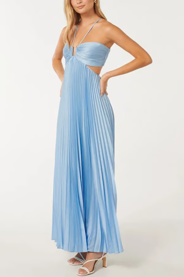 Tansy | Sommerglanz Halter Maxi Kleid für Damen mit Neckholder-Ausschnitt