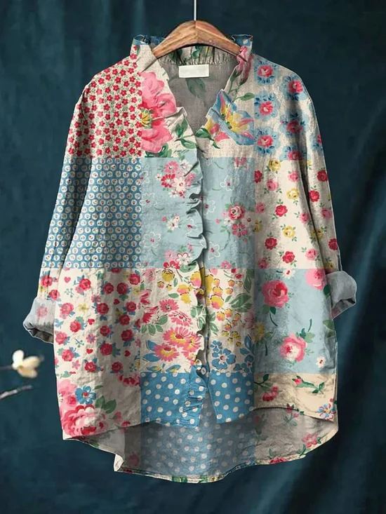 Jaclynn | Floral Shirt für Damen mit langen Ärmeln