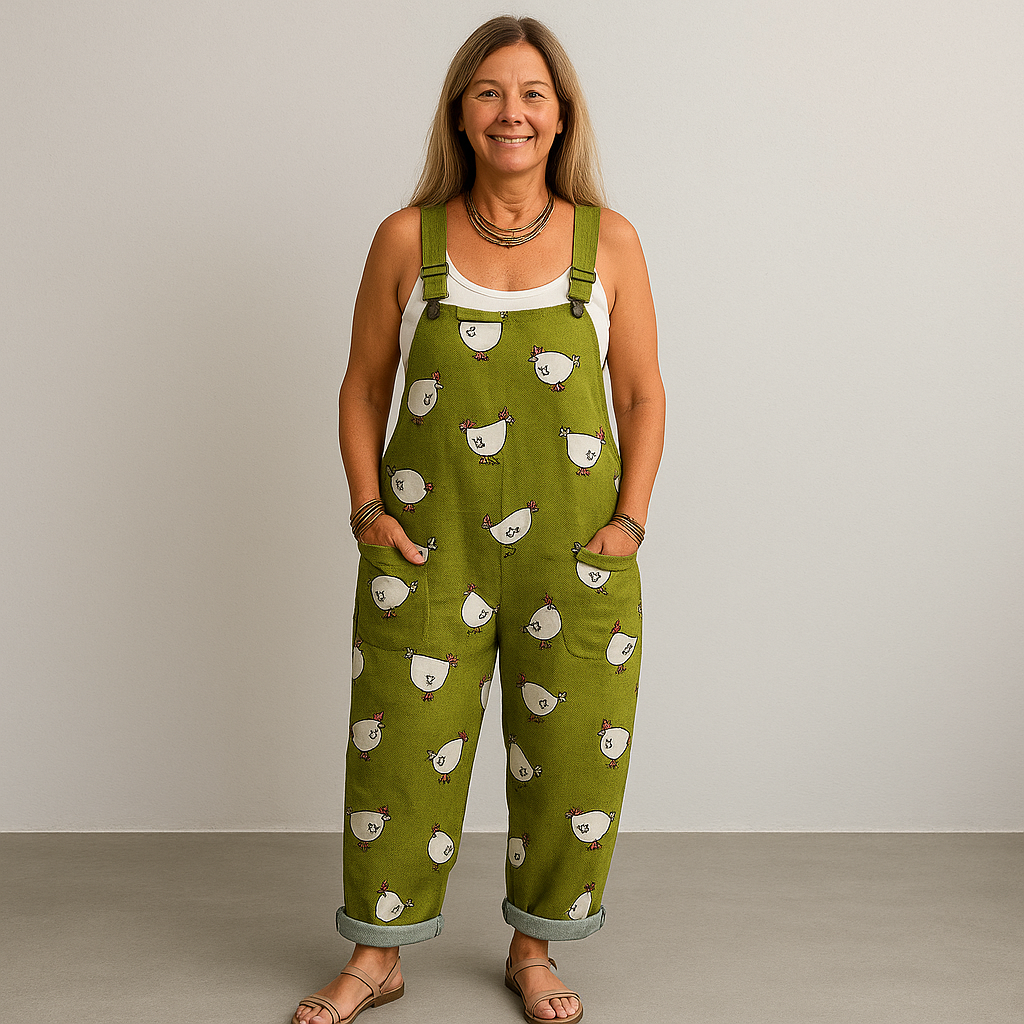 Damen Vintage Weitbeiniger Jumpsuit | Müheloser Stil und Komfort