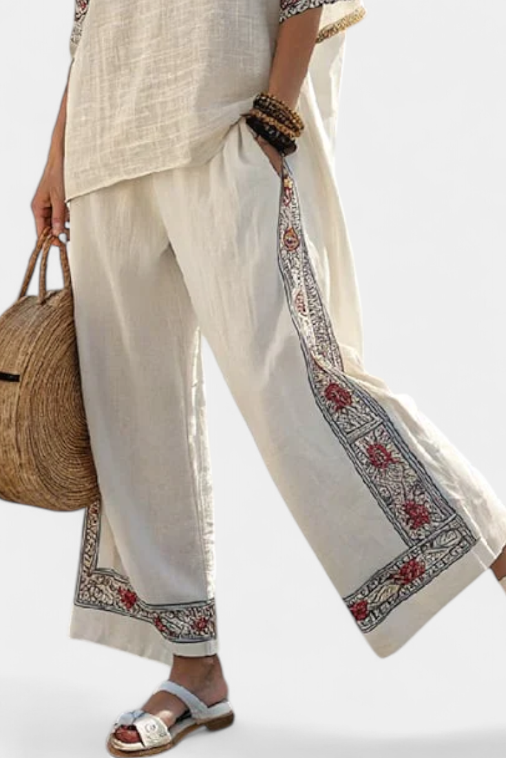 Tiziana | essentielle bestickte Bluse und weite Hose