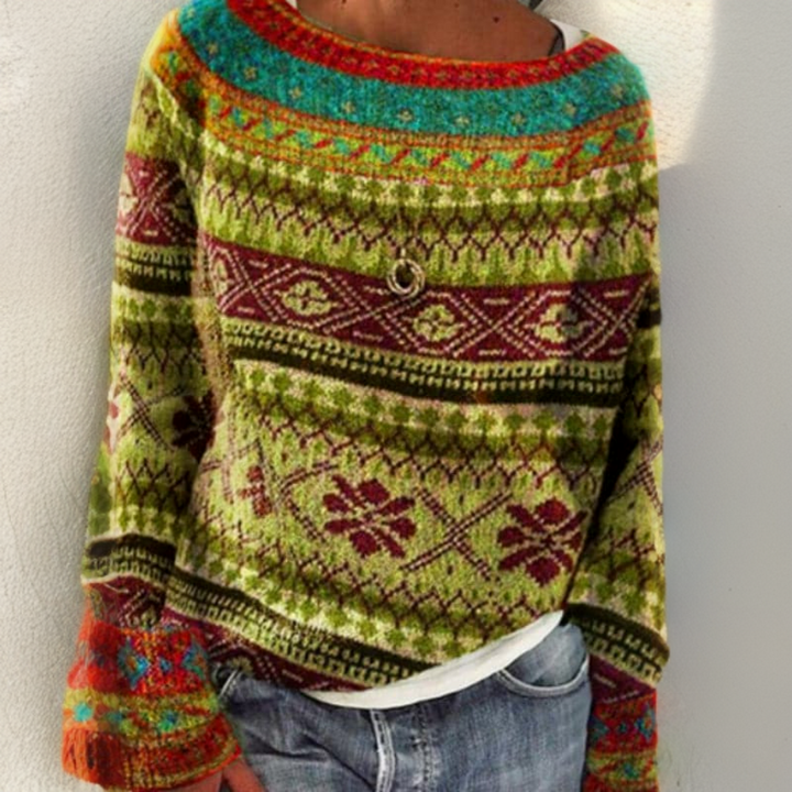 Lisa | Handgefertigter Pullover für Damen mit Rundhalsausschnitt und langen Ärmeln