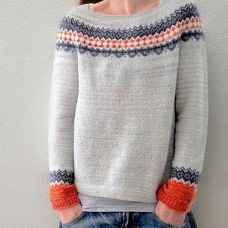 Lisa | Handgefertigter Pullover für Damen mit Rundhalsausschnitt und langen Ärmeln