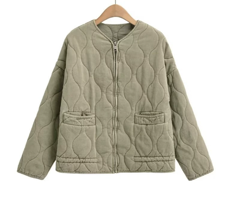 Zara | Vintage Steppjacke für Damen mit Stehkragen und langen Ärmeln