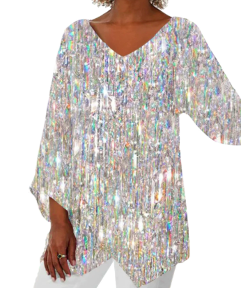 Kornelia | Langärmliger Kimono für Damen mit Pailletten-Print
