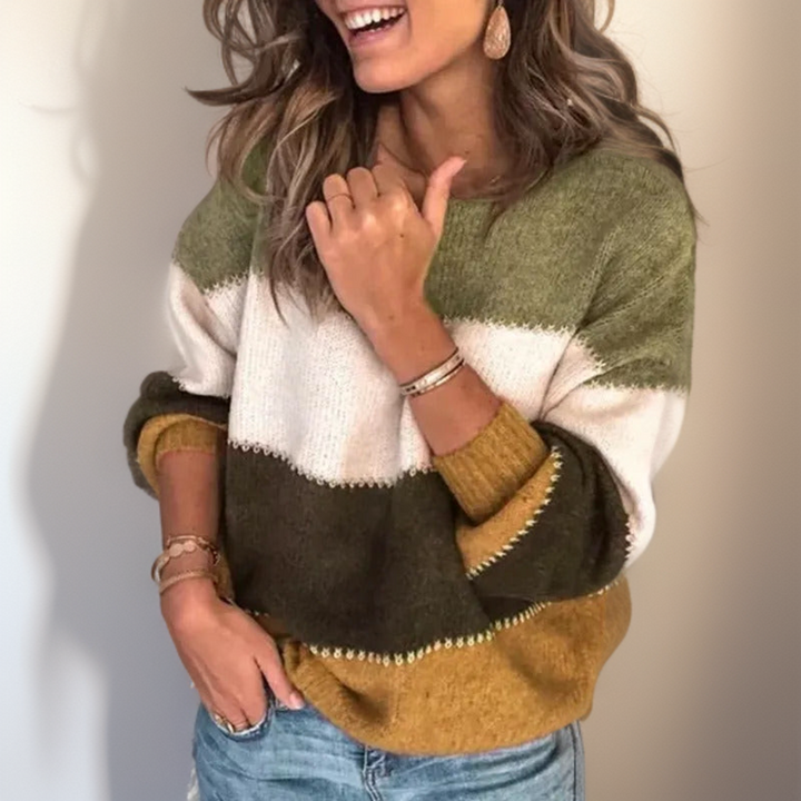 Lianni | Gemütlicher Gestreifter Luxus-Pullover für Damen