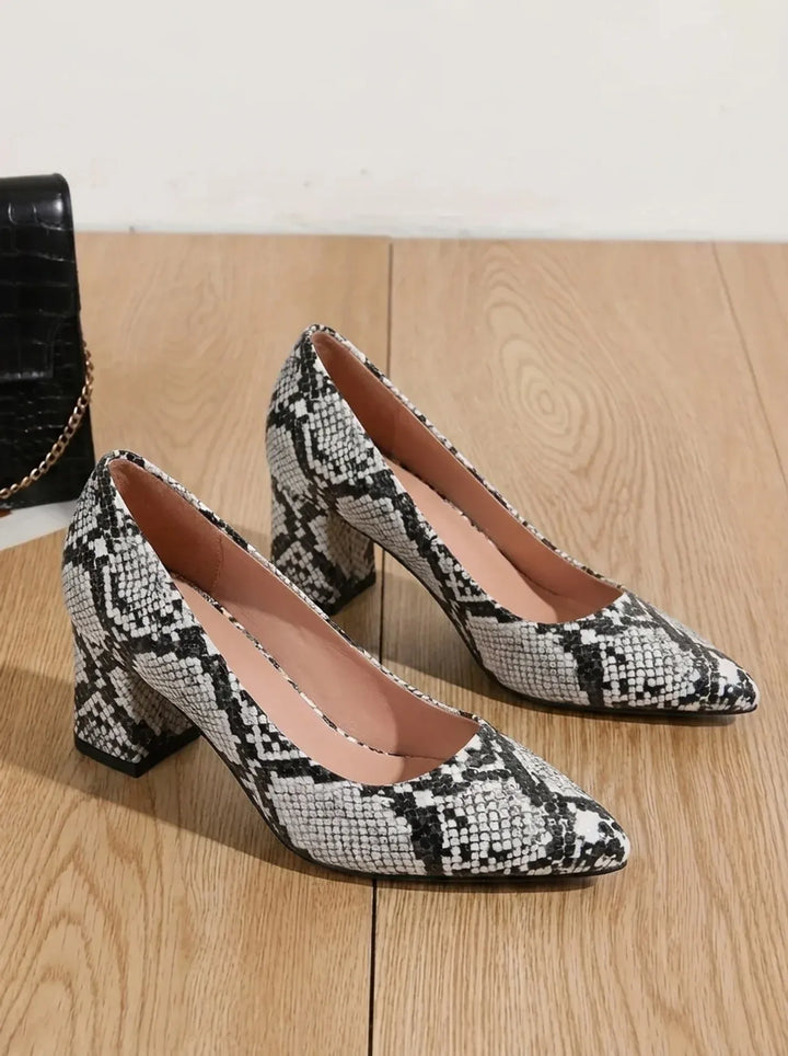 Jayne | Schlangenprint Spitz-Zehen Absätze für Damen