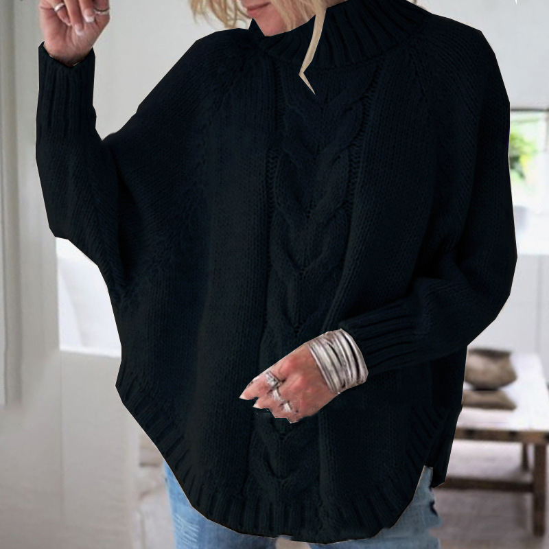 Heidi | Bequemer Vintage Kabelpullover für Damen mit Rollkragen und langen Ärmeln
