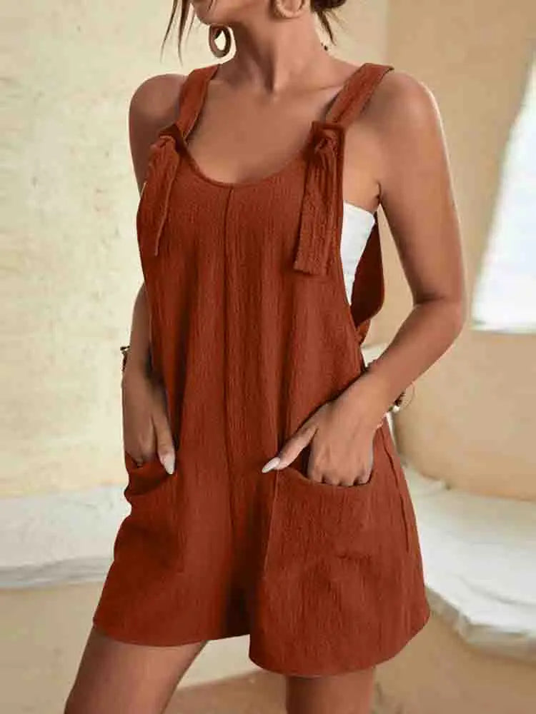 Jasmin | Damen Freizeit Overall Shorts mit Taschen