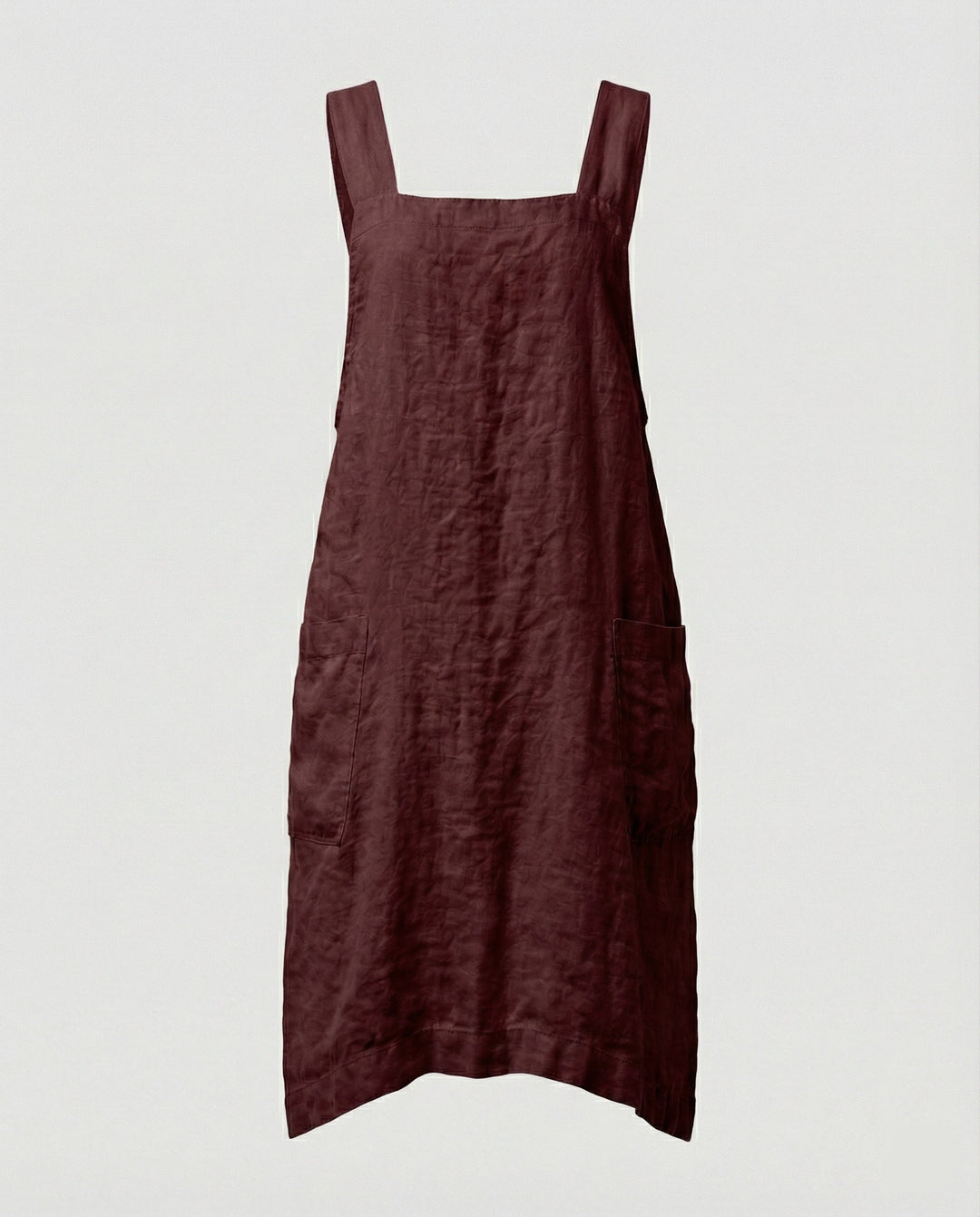 Frida | Damen Midi-Schürzenkleid mit eckigem Ausschnitt und Taschen