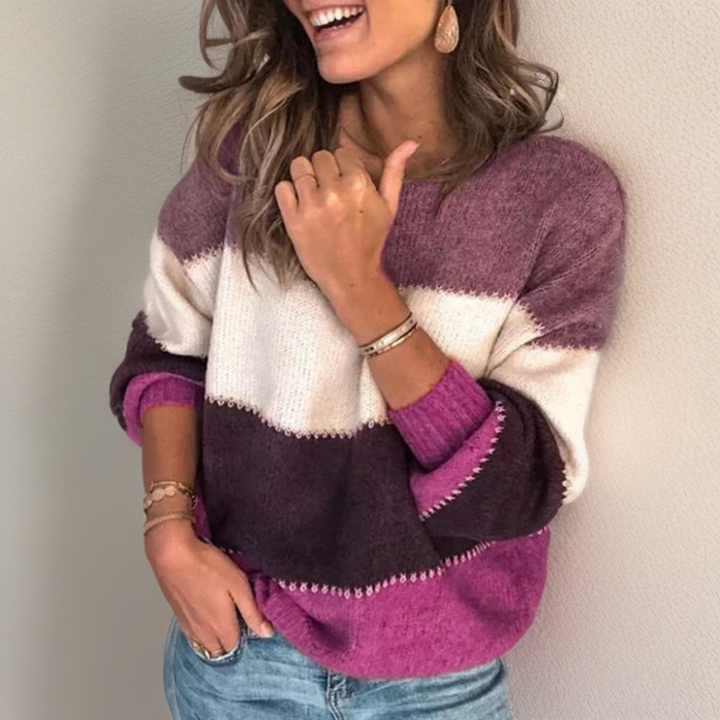 Lianni | Gemütlicher Gestreifter Luxus-Pullover für Damen