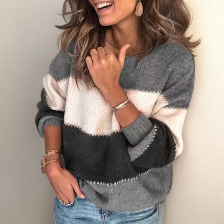Lianni | Gemütlicher Gestreifter Luxus-Pullover für Damen