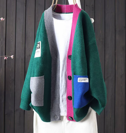 Liane | Bequemer Cardigan für Damen mit Batik-Optik und V-Ausschnitt
