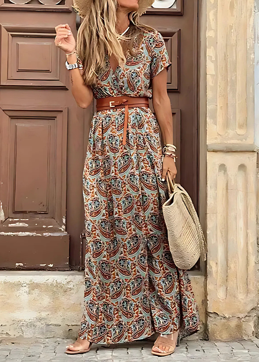 Tahlee | Elegantes Bohemian Maxikleid für Damen mit Blumenmuster