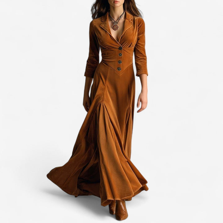 Meyer Lange Robe Épice Kleid für Damen mit V-Ausschnitt und 3/4-Ärmeln