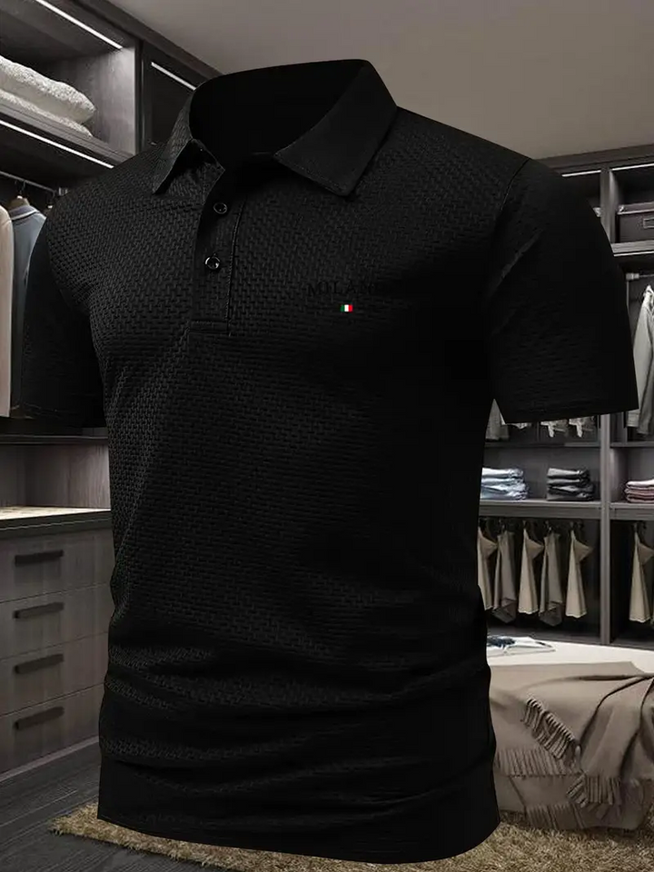 Milano | Kurzarm-Golfhemd für Männer für Herren mit geometrischem Muster