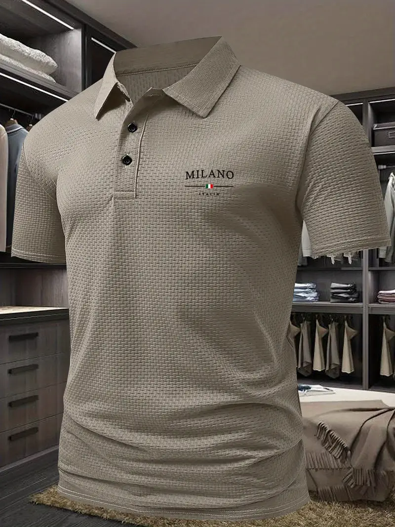 Milano | Kurzarm-Golfhemd für Männer für Herren mit geometrischem Muster