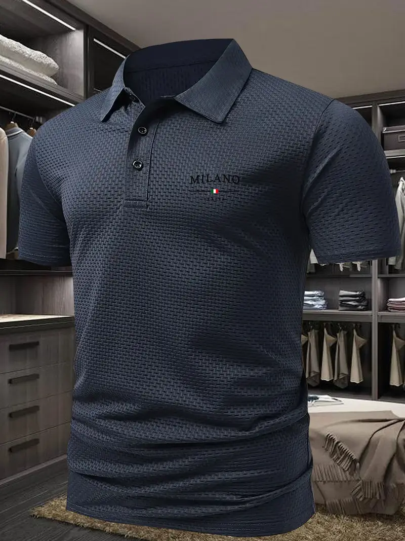 Milano | Kurzarm-Golfhemd für Männer für Herren mit geometrischem Muster
