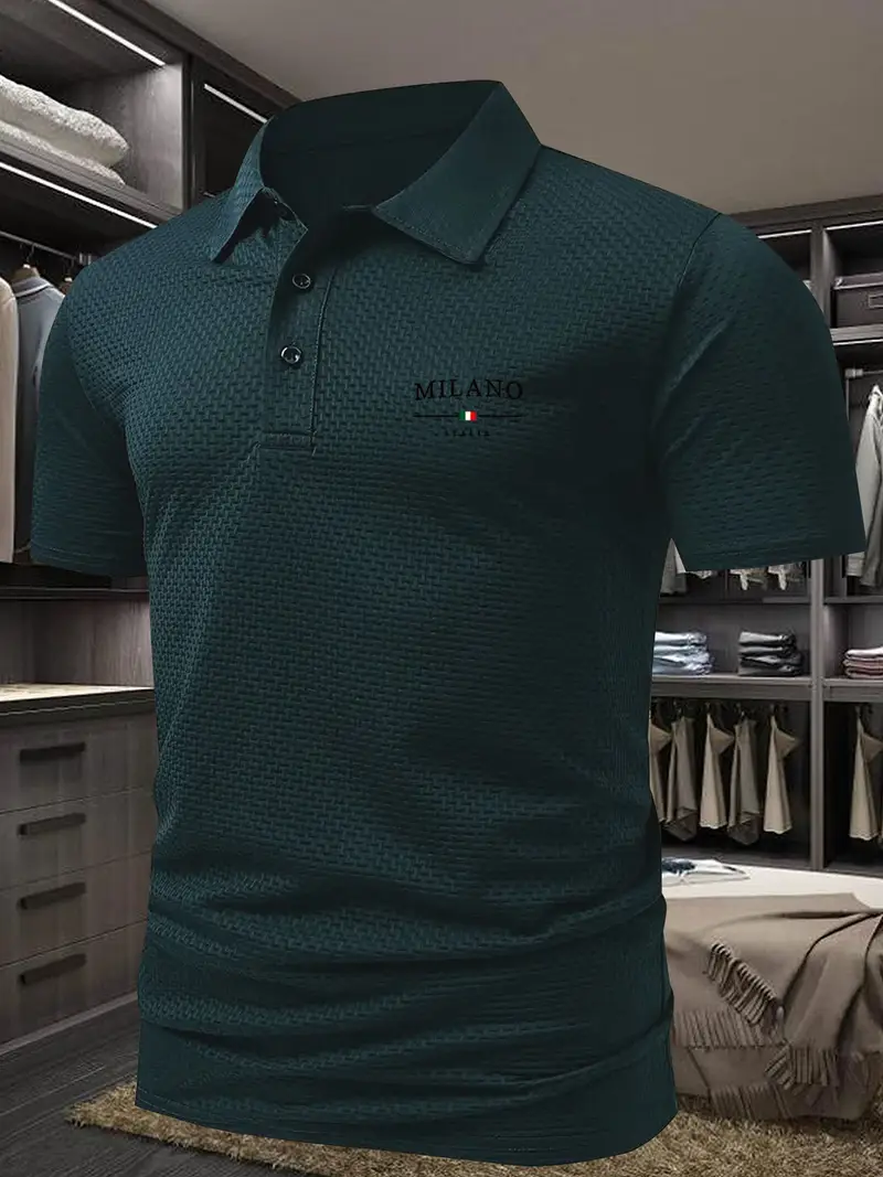Milano | Kurzarm-Golfhemd für Männer für Herren mit geometrischem Muster