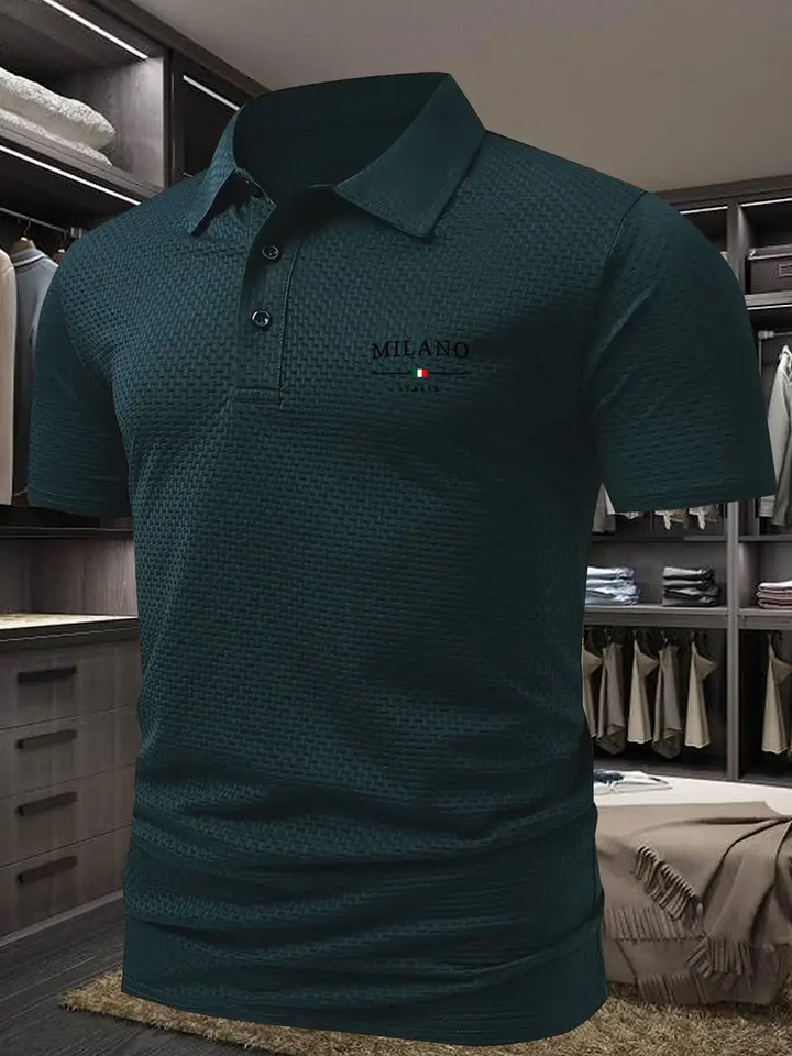 Milano | Kurzarm-Golfhemd für Männer für Herren mit geometrischem Muster