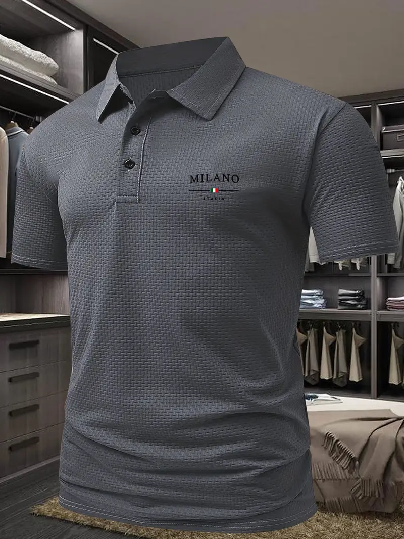 Milano | Kurzarm-Golfhemd für Männer für Herren mit geometrischem Muster