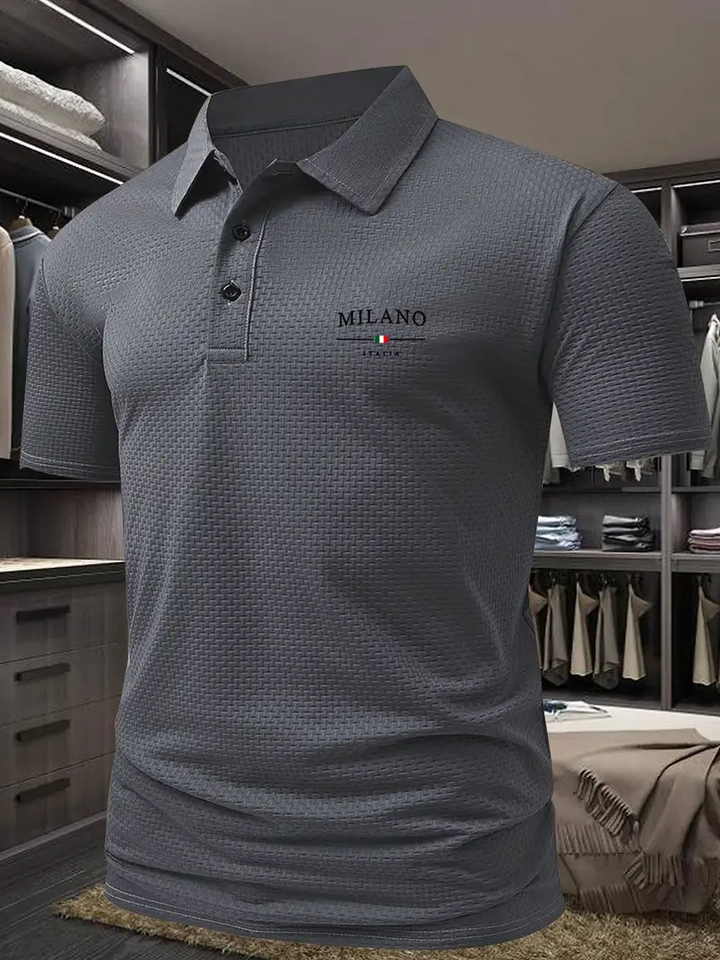 Milano | Kurzarm-Golfhemd für Männer für Herren mit geometrischem Muster