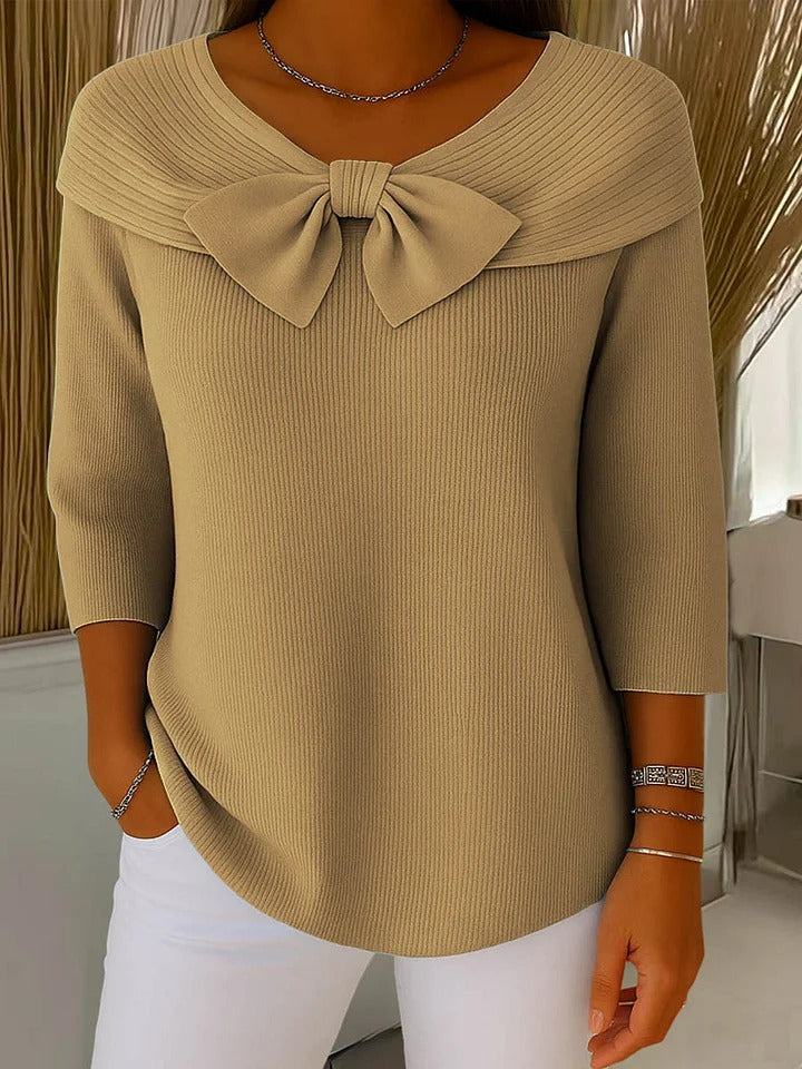 Serena | Damenpullover für Damen mit Schleife und Rundhalsausschnitt