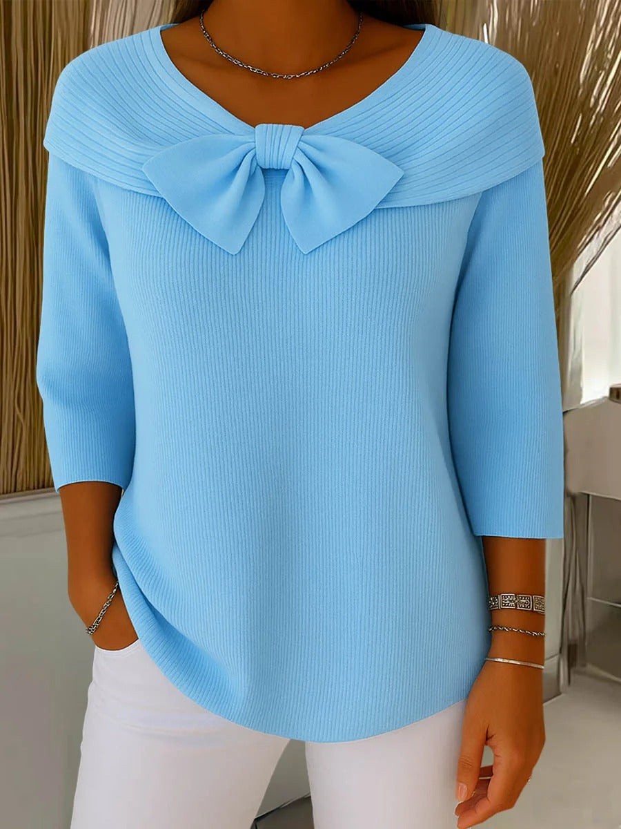 Serena | Damenpullover für Damen mit Schleife und Rundhalsausschnitt