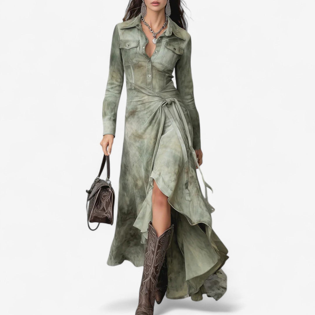 Sandie Maxi Western für Damen mit langen Ärmeln