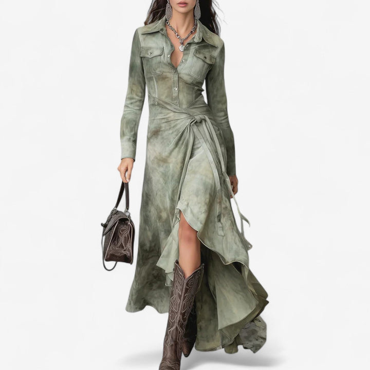 Sandie Maxi Western für Damen mit langen Ärmeln