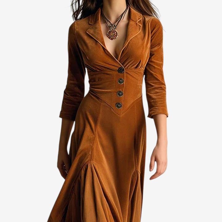 Meyer Lange Robe Épice Kleid für Damen mit V-Ausschnitt und 3/4-Ärmeln