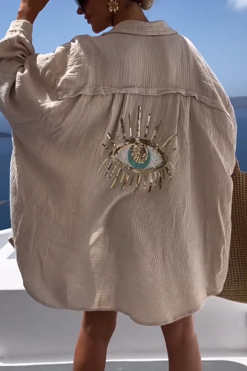NAYA | Oversized Shirt für Damen mit Rundhalsausschnitt und kurzen Ärmeln