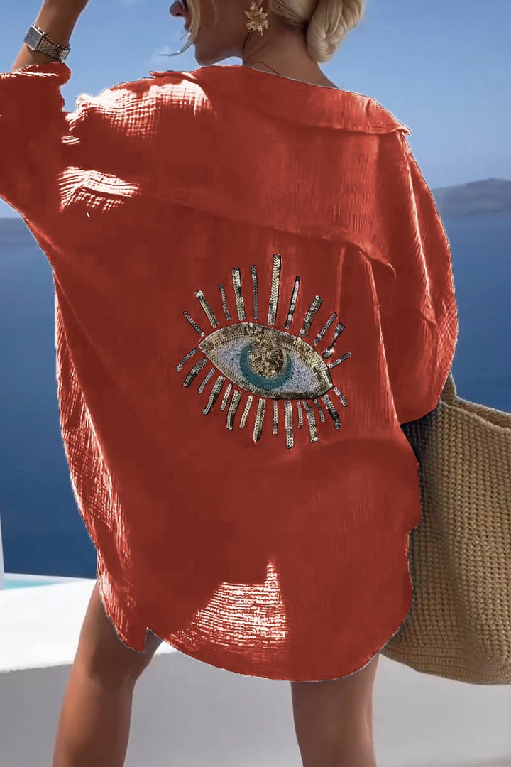 NAYA | Oversized Shirt für Damen mit Rundhalsausschnitt und kurzen Ärmeln