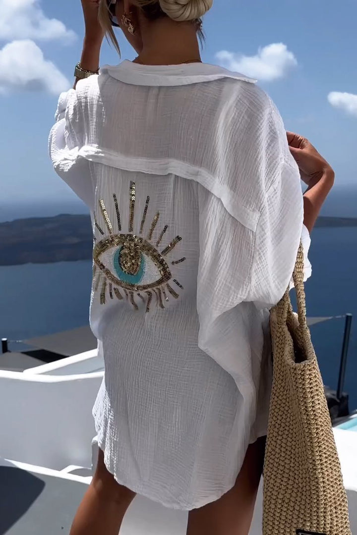 NAYA | Oversized Shirt für Damen mit Rundhalsausschnitt und kurzen Ärmeln