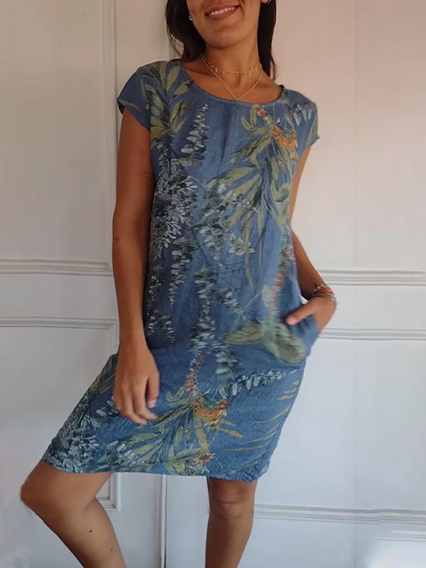 Lillian | Lässiges Bedrucktes Kleid mit langen Ärmeln